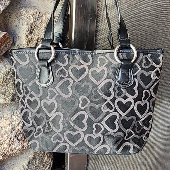 Target Black Vinyl Hearts Mini Tote Bag - Picture 5 of 15
